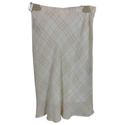 Pre-owned Burberry Linen Mid-length Skirt In Beige