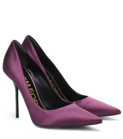 Tom Ford Satin Pumps In Purple