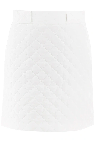 Fendi Quilted Silk Mini Skirt In White