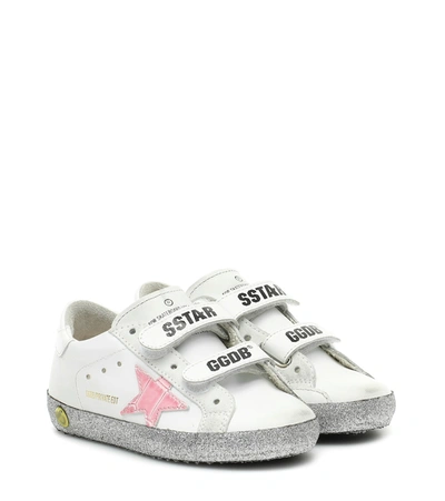 Golden Goose Kids' Superstar Leather Sneakers In White