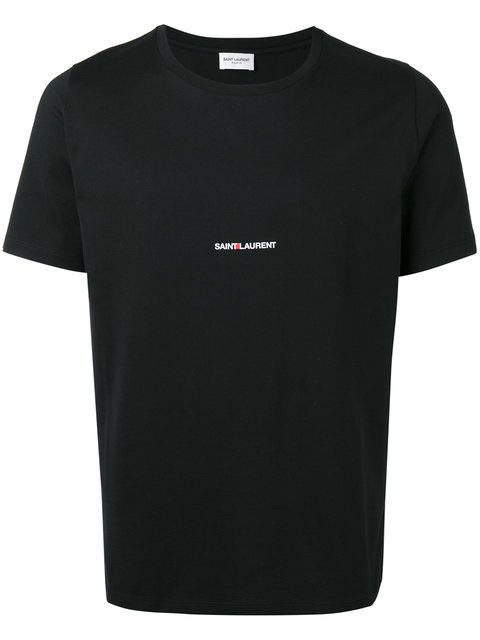Saint Laurent Branded T-shirt In Noir | ModeSens