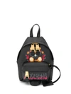 Moschino Bat Teddy Print Backpack In Black