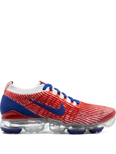 Nike Air Vapormax Flyknit 3.0 Usa Trainers In White/deep Royal/university Red