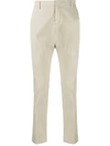 Dondup Sabbia Beige Cotton Blend Gaubert Straight-leg Trousers In Neutrals