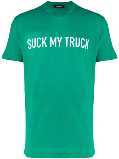 Dsquared2 Green Suck My Truck Man T-shirt