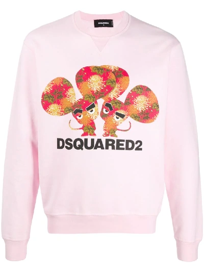 Dsquared2 Mouse Print Sweatshirt In Pink