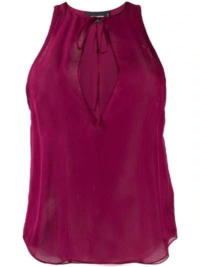 Dsquared2 Burgundy Silk Chiffon Catrine Top In Purple