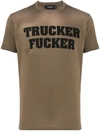 Dsquared2 Kaki Green Trucker Fucker Man T-shirt