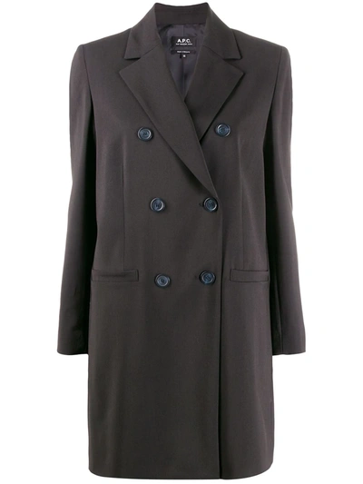Apc Colette Double-breasted Coat In Black