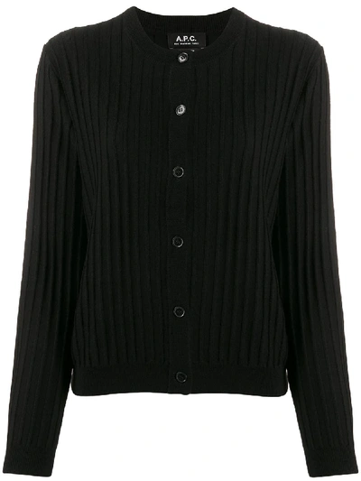 Apc Ninh Cotton-cashmere Blend Cardigan In Black