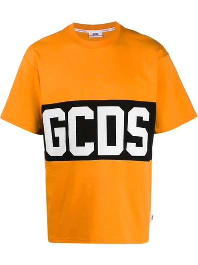 Gcds Band Logo Print T-shirt In Orange