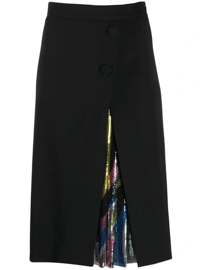 Pucci Sequin Pleat Detail Skirt In Black