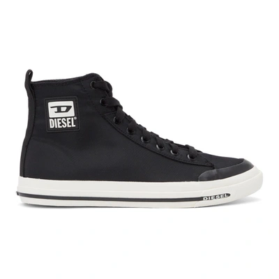 Diesel Black S-astico Mid-cut Sneakers In H1532 Blk/wht