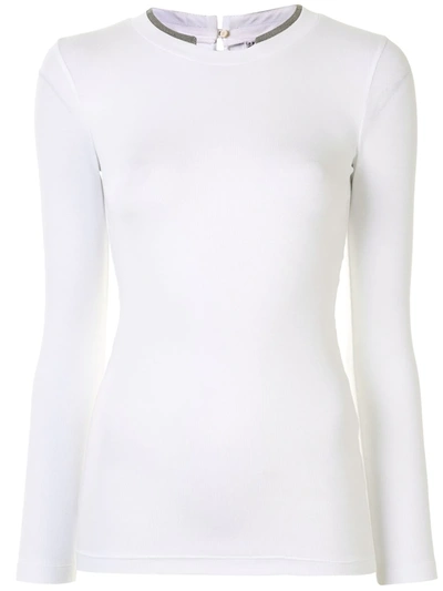 Brunello Cucinelli Mock Collar Jersey T-shirt In White