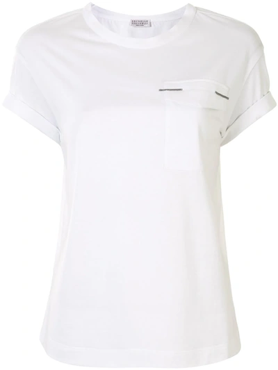 Brunello Cucinelli Monili-detail Pocket T-shirt In White