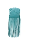 Bottega Veneta The Fringe Pouch Shoulder Bag In Green,light Blue