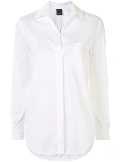 Lorena Antoniazzi Open-collar Long-sleeve Shirt In White