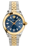 Versace Hellenyium Two-tone Bracelet Watch In Gold/blue