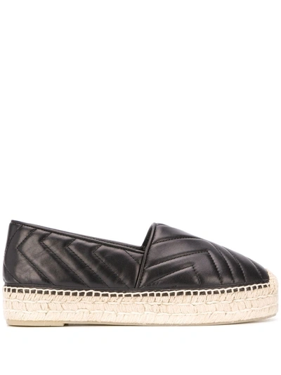 Paloma Barceló Emme Quilted-effect Espadrilles In Black