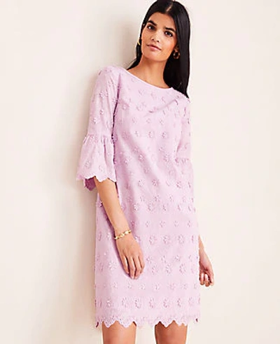 Ann Taylor Petite Floral Embroidered Shift Dress In Dreamy Lilac | ModeSens