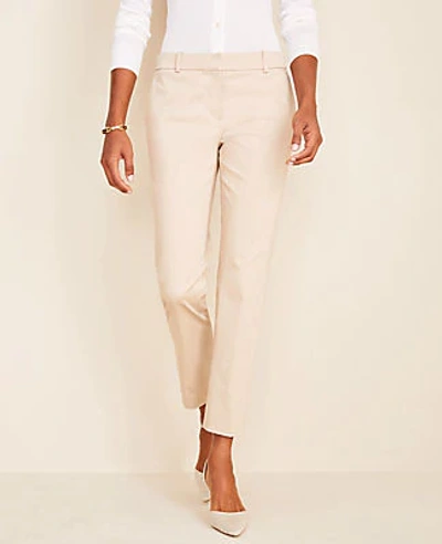 Ann Taylor The Petite Ankle Pant In Cotton Sateen - Curvy Fit In Island Sand