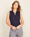 Ann Taylor Petite Sleeveless Essential Shirt In Night Sky