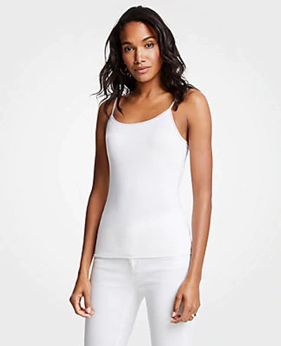 Ann Taylor Stretch Cami In White