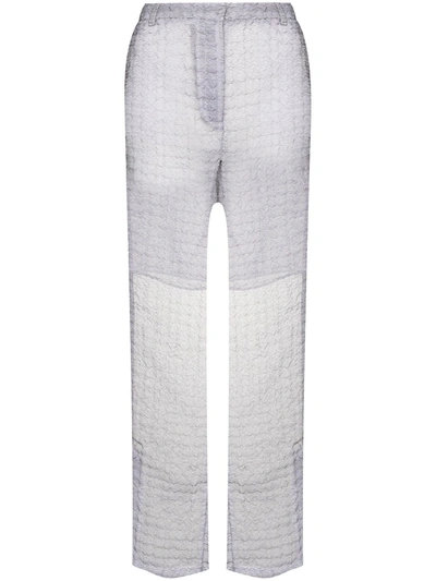 Cecilie Bahnsen Elisabeth Sheer Flared Trousers In Grey