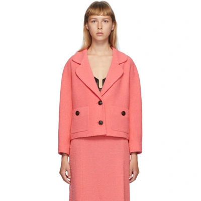 Gucci Tweed Wool-blend Jacket In Pink