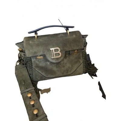 Pre-owned Balmain Bbuzz Crossbody Bag In Green