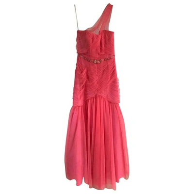 Pre-owned Monique Lhuillier Maxi Dress In Pink