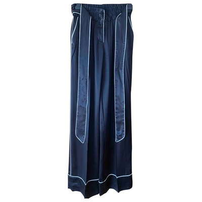 Pre-owned Dolce & Gabbana Silk Straight Pants In Black