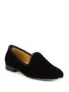 Del Toro Grosgrain-accented Velvet Loafers In Black