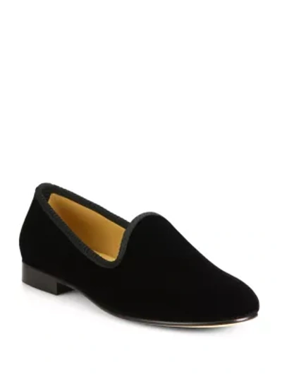 Del Toro Grosgrain-accented Velvet Loafers In Black