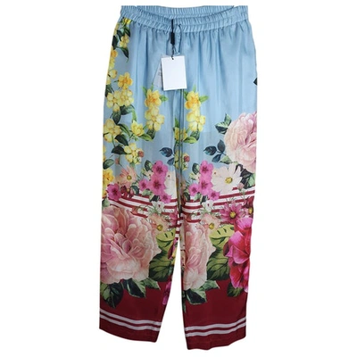 Pre-owned Blumarine Silk Large Pants In Multicolour