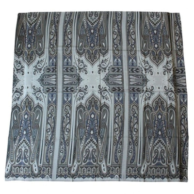 Pre-owned Etro Silk Stole In Grey