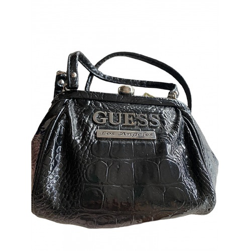 guess black patent leather purse