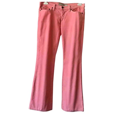 Pre-owned Joe's Large Trousers In Pink