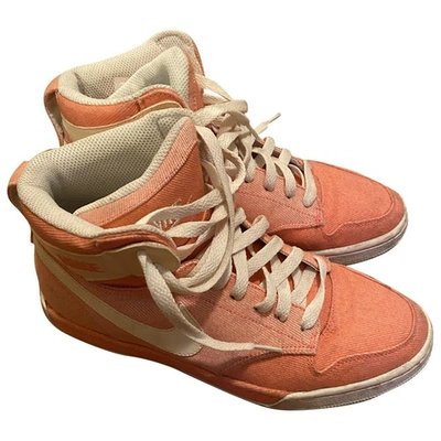 Pre-owned Nike Sb Dunk  Leather Trainers In Pink