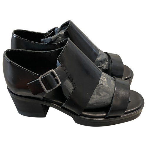 cos black leather sandals