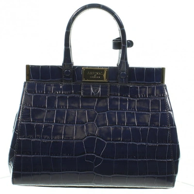 Pre-owned Aspinal Of London Navy Leather Handbag