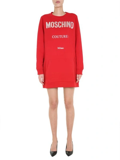 Moschino Printed Dress In Red