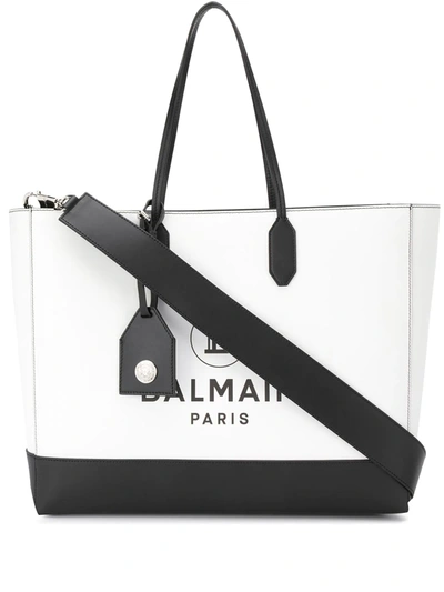 Balmain Large Logo Shopping Tote Bag In Black