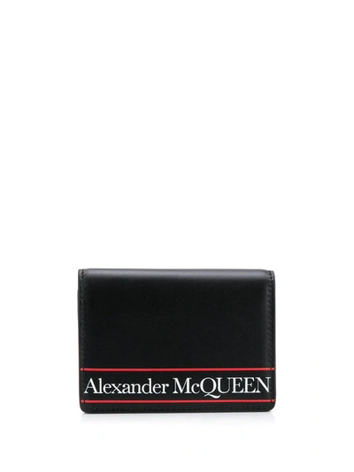 Alexander Mcqueen Logo-print Passport Holder In Black