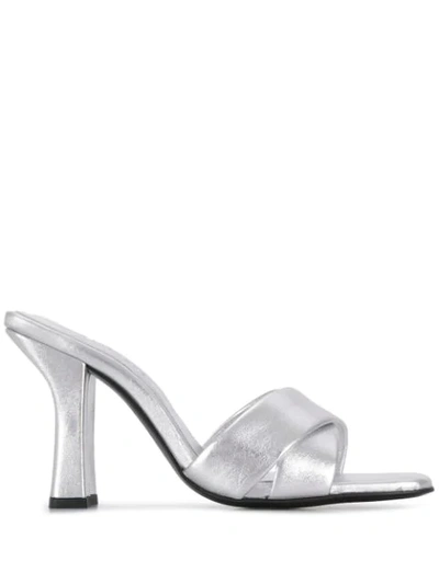 Dorateymur Retox Metallic Block Heel Sandals In Silver