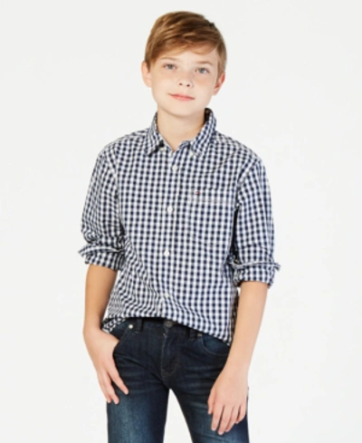 Tommy Hilfiger Kids' Big Boys Baxter Gingham Button-down Shirt In Flag Blue