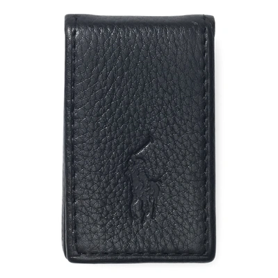 Polo Ralph Lauren Pebbled-leather Money Clip In Black