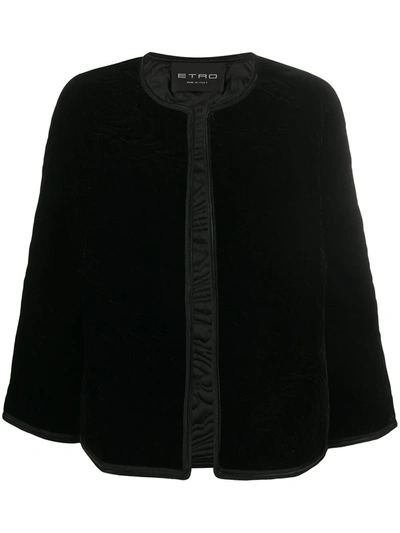 Etro Matelassé Velvet Jacket In Black