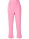 Cinq À Sept Atticus Piped Slit Hem Pants In Pink