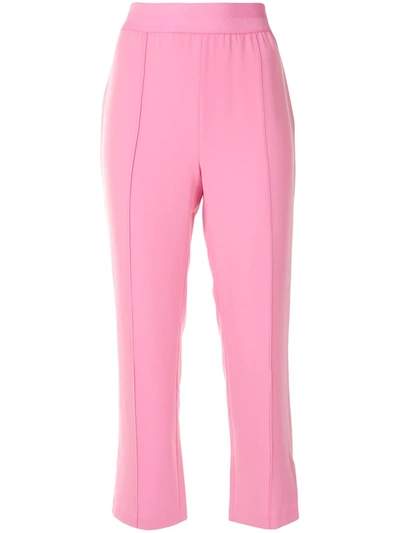 Cinq À Sept Atticus Piped Slit Hem Pants In Pink